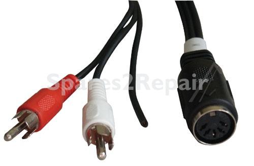 Com Phono Plug/din-socket Audio - 5p Din Socket - 2xrca Plug + Ground, 0,2m