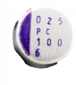 Panasonic 6,3v Smd-electrolytic 105 Degr - 100uf-6,3v Smd Polymer Elco Radial 105° 5x5.9mm -rohs-