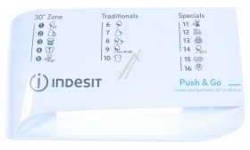 Detergent Dispenser Cover - C00647767 Handle Draw inx-rapid-nel21-symb [Whirlpool Indesit]