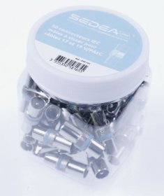 Sedea Coaxial Connector - BoÎte De 50 Connecteurs Coaxial MÂles 9,5mm À Visser Pour CÂbles 17 Et 19 V-patc