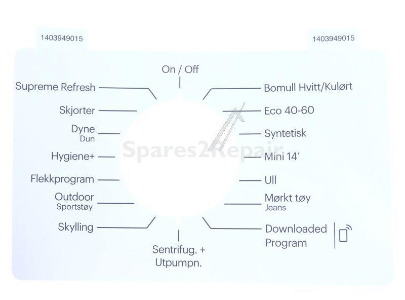 Operating Unit Screen - 1403949015 C00929190 Inlay [Arcelik]