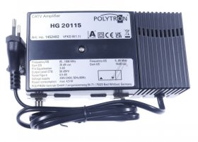 Polytron Sat Connection Amplifier - Hg 20115 1 Ghz Catv Amplifier 20 Db, 115 DbΜv, Return Path 16 Db, 5-65 Mhz