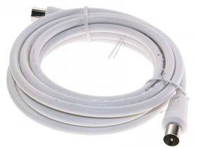 Com White Aerial Cable - Coaxial Lead Plug > Socket 2 5m Class A