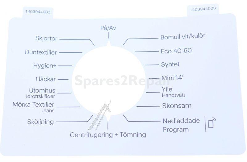 Switch Screen - 1403944003 C00961170 Adhesive Insert Swedish [Arcelik]