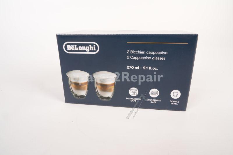 Cups - Dlsc311 As00009915 Double Wall Cappuccino Glasses 270ml Set Of 2 [Delonghi]