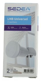 40mm Feed Twin Lnb Universal - 670102 Twin Lnb Universal– 2 Outputs 0,3db , With Waterproof Cap