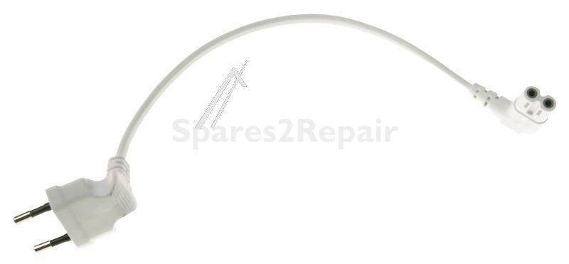 Compatible Euro Power Supply Cable - Euro Power Supply Cable Angled White 0 3m