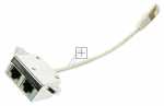 Western Plug/western Socket - Isdn-lan Cat5e Patch Lead-adapter, Rj45 Plug- 2x Rj45 Socket