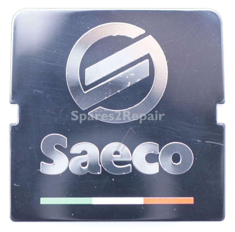 Saeco Casing Cover - 421944082471 Black Coffee Dispenser Front Housing Logo