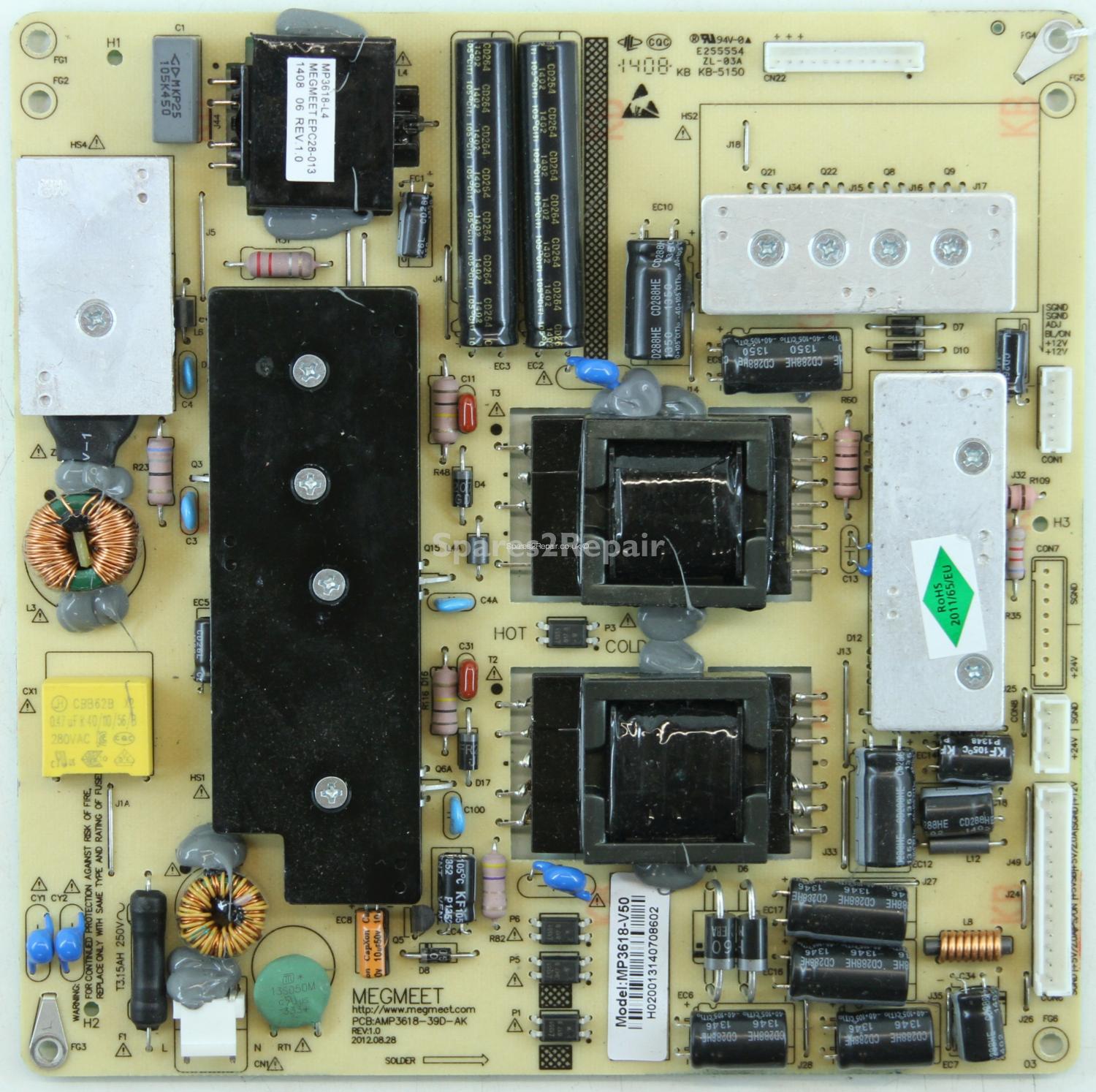 Bush 50/211F - Power Supply - AMP3618-39D-AK - MP3618-V50 - REV:1.0