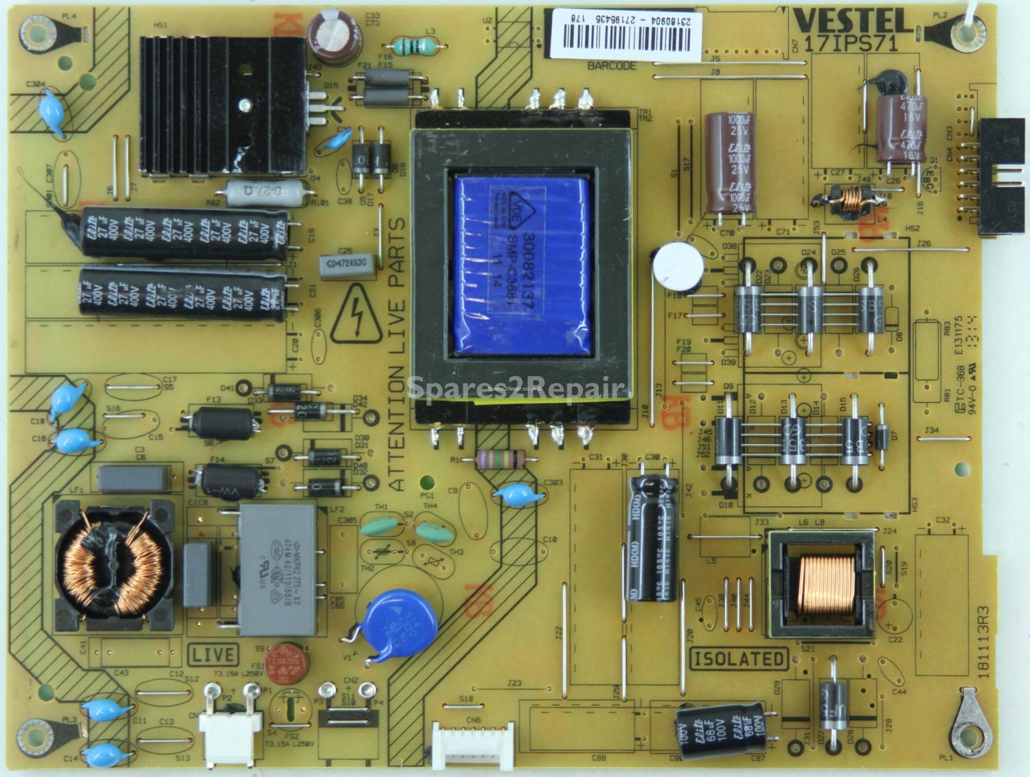 Bush DLED32165HDDVD - PSU - 23180904 - 17IPS71 - 181113R3