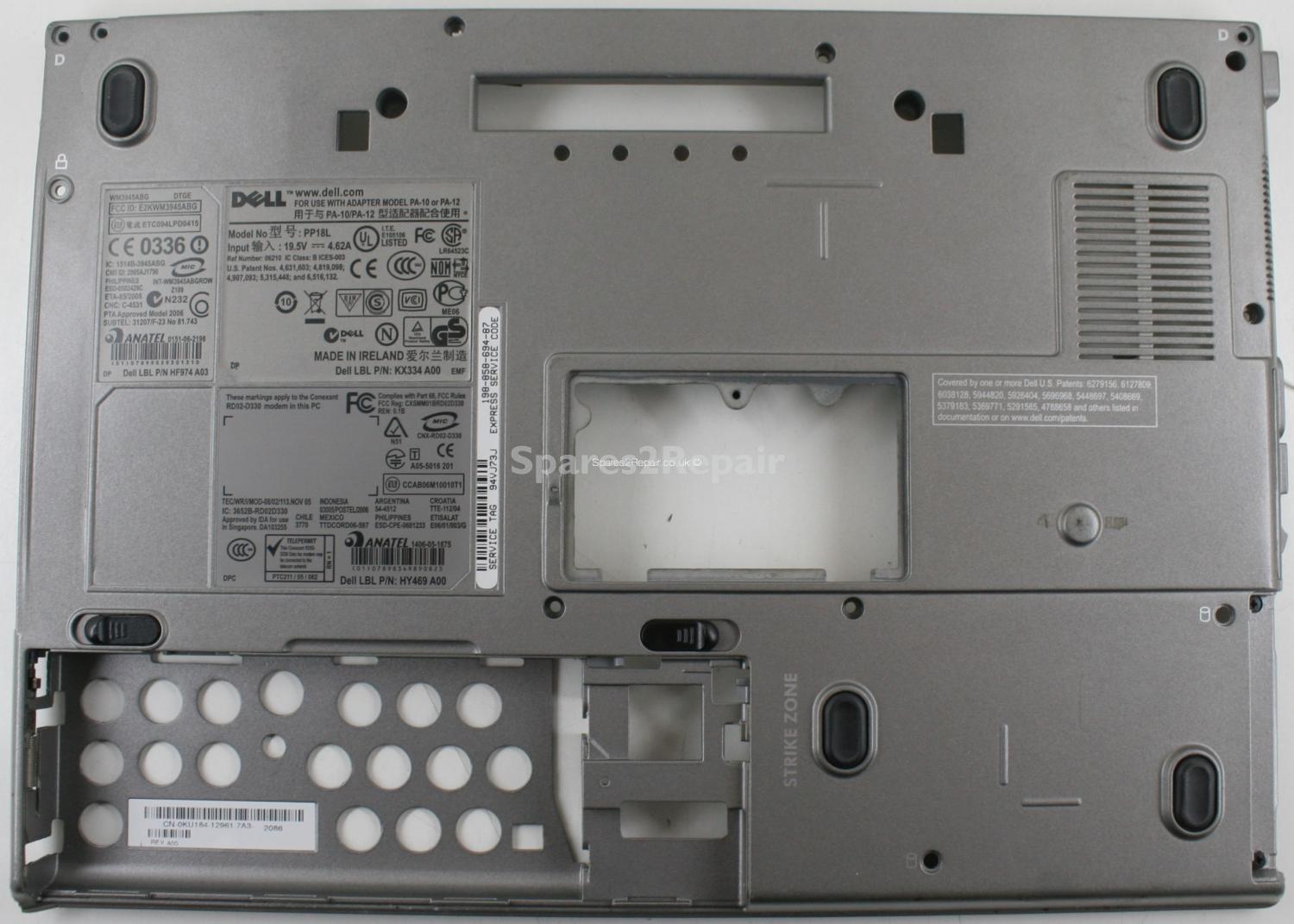 Dell Latitude D630 - Bottom Base - AMZGX000100 - REV:0B