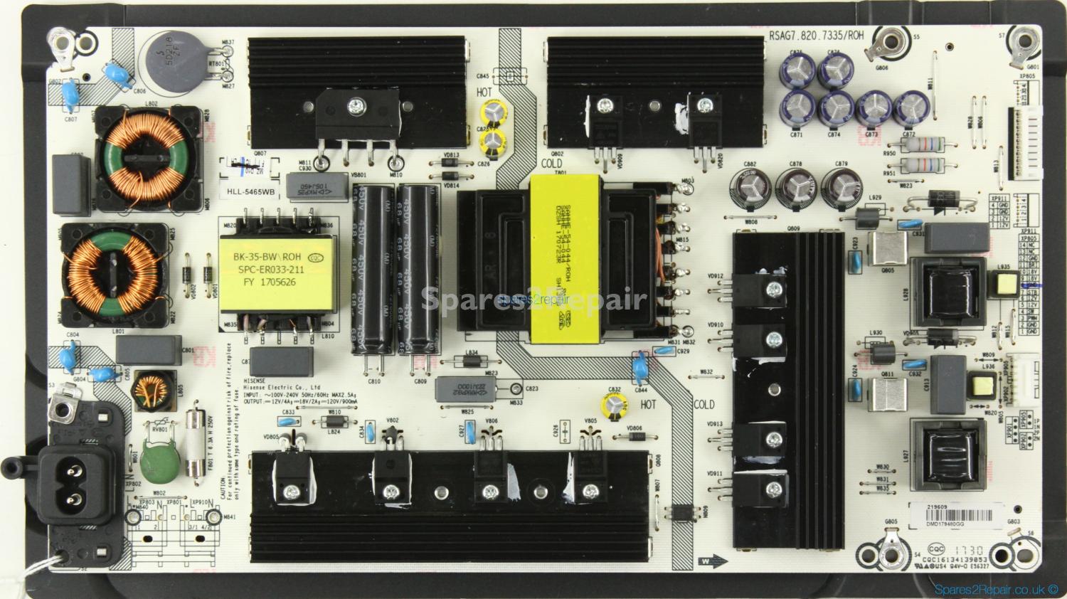 HiSense H65N5750UK - Power Supply - 219609 - HLL-5465WB - RSAG7.820.7335/ROH