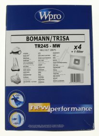 Vacuum Cleaner Bags - C00406236 Dustbag Microfiber -4 Bags + 1 Filter [Whirlpool Indesit]