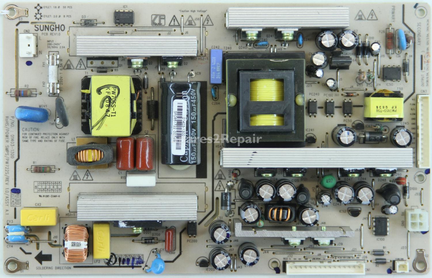 JVC LT-32DE9BJ - PSU - 01403-1300 - POWER SMPS - PW722S - Rev 1.0 - ASSY A.1