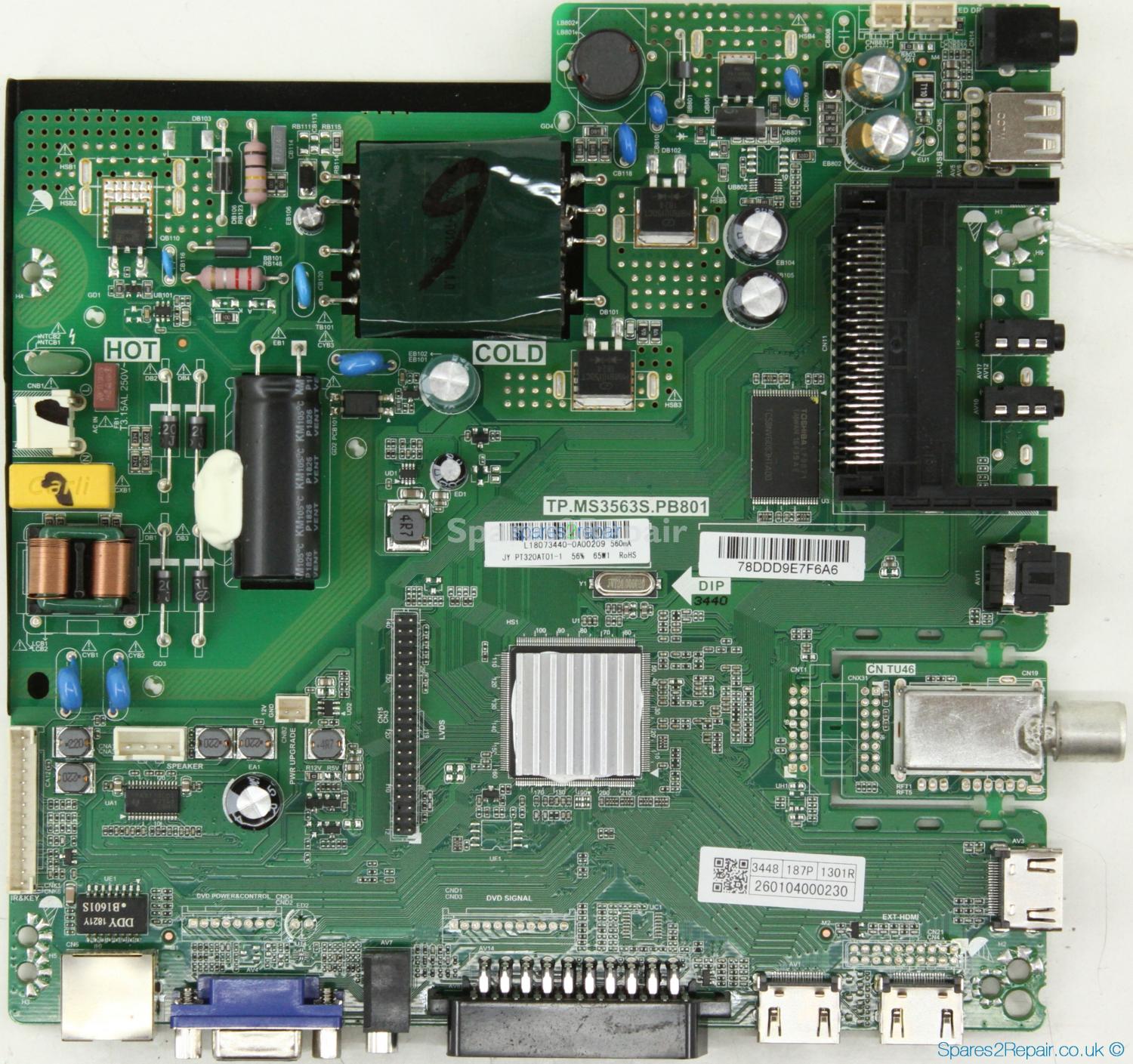 Logik L32HE18 - Main Board - L18073440 - TP.MS3563S.PB801 - PT320AT01-1