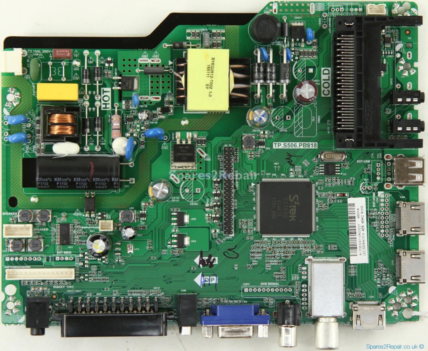 Logik L32HE17 - Main Board - A17083267 - 2010032004 - TP.S506.PB818