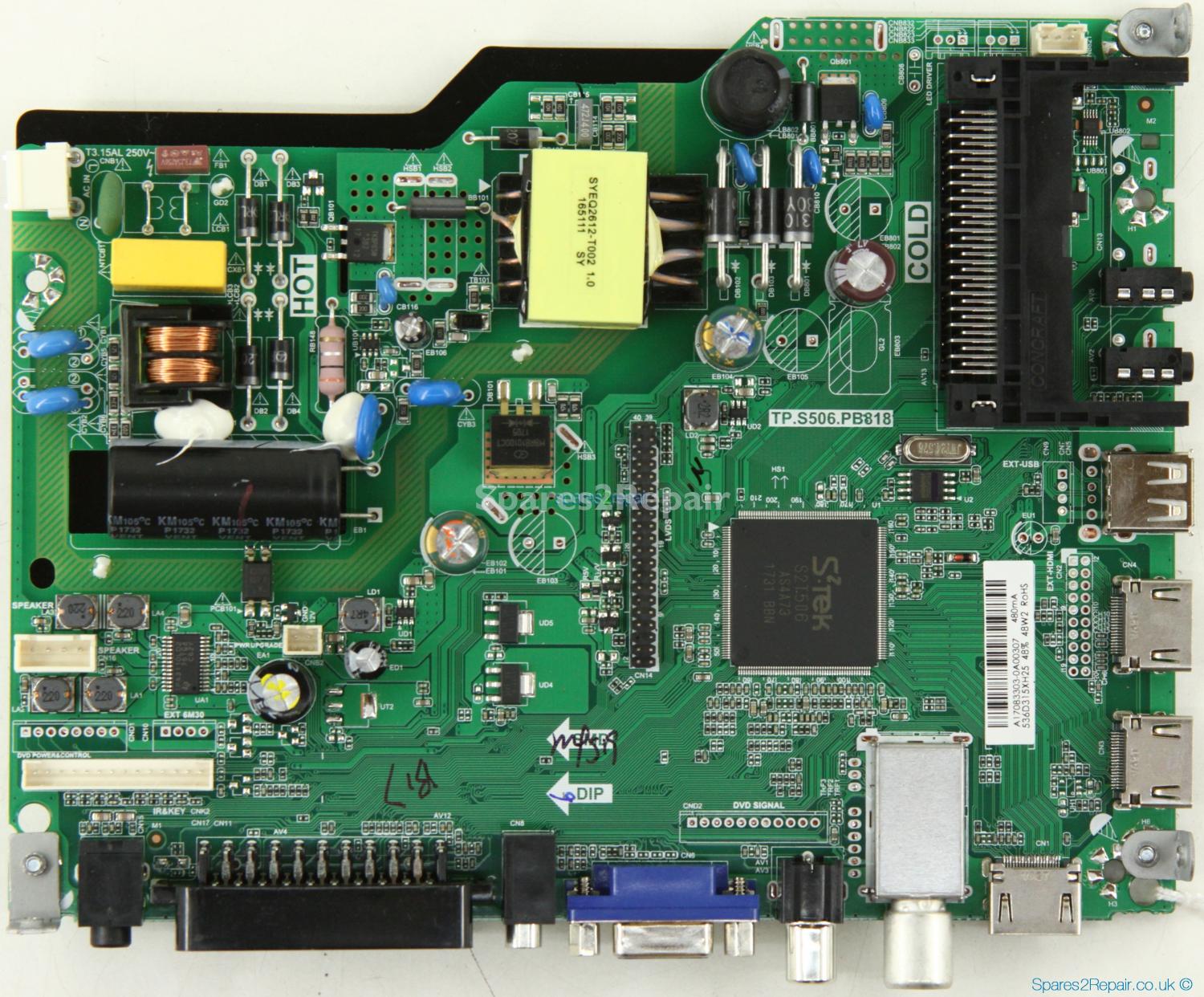 Logik L32HE17 - Main Board - A17083303 - 2010031360 - TP.S506.PB818