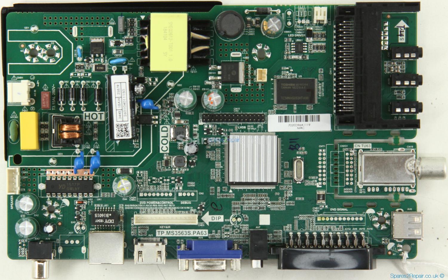 Logik L20HE18 - Main Board - A18105988 - TP.MS3563S.PA63 - 260104011150