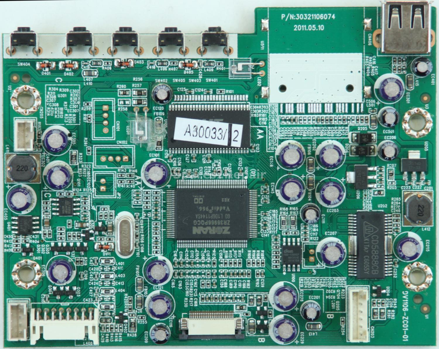 Logik L26DVDB21 - Button/HDMI Board - DV1106-ZC01 - 30321106074