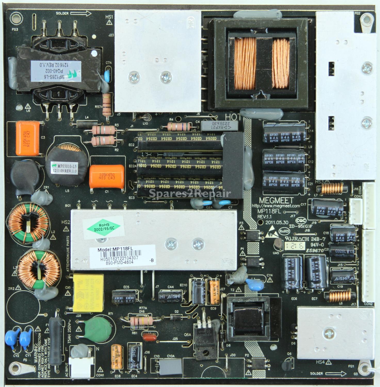 Logik L46FE12 - PSU - MEGMEET - MP118FL - REV:1.1