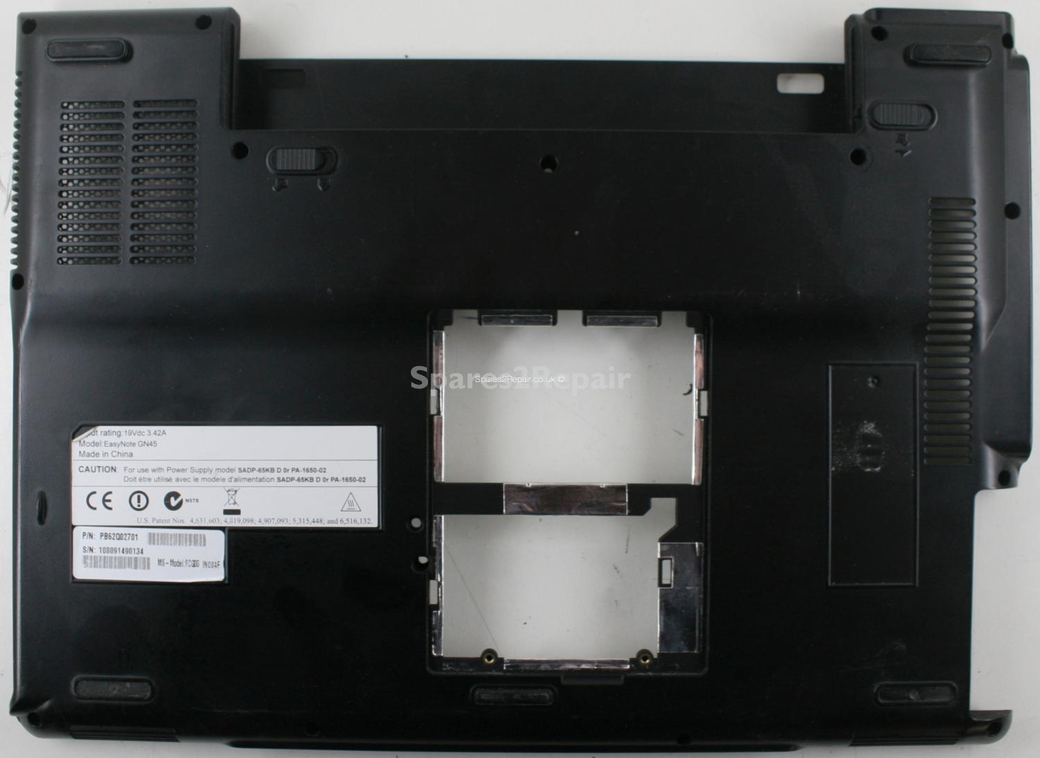 Packard Bell EasyNote GN45 - Bottom Base - EACH2003013-1 - Rev:3B - PB62Q02701