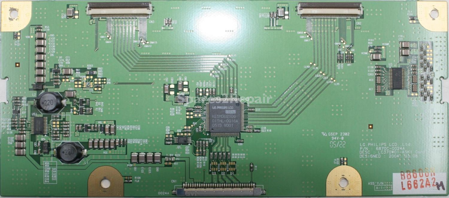 Philips 37PF5520D-10 - LVDS - 6870C-0024A A-1-1 - LC370W01-A5K1 Control PCB