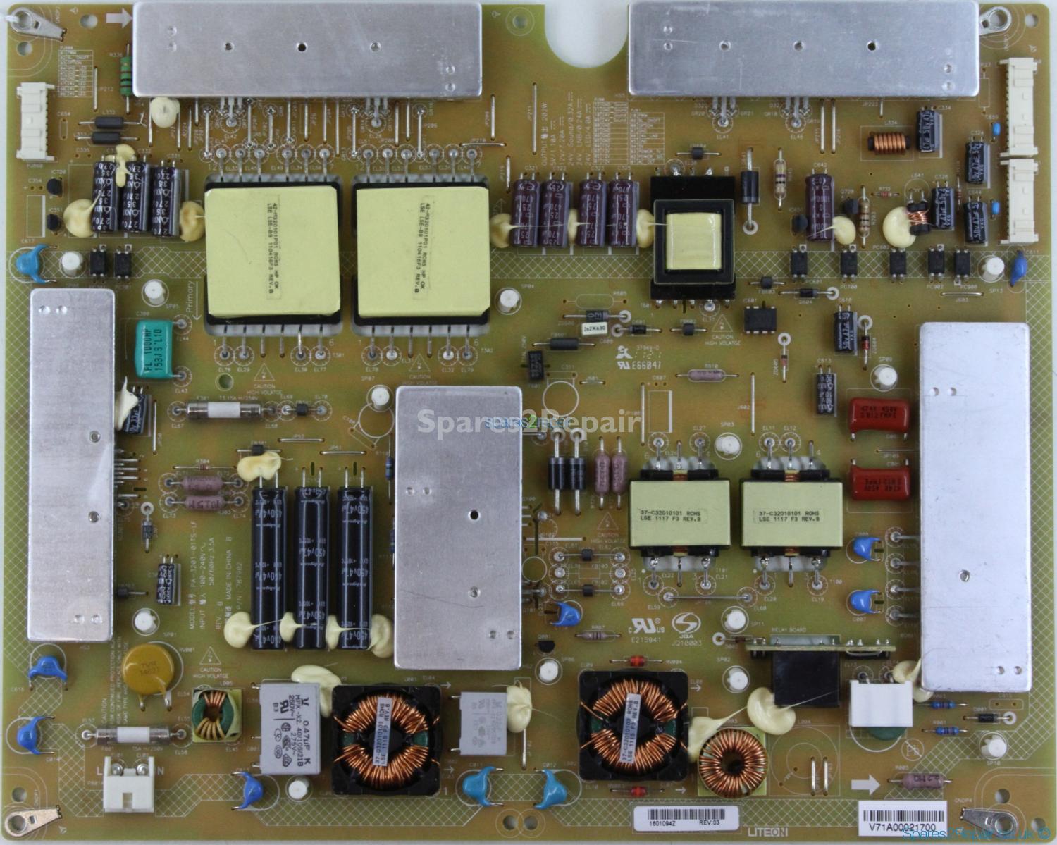 Toshiba 46SL863 - Power Supply - V71A00021700 - REV:03 - PA-3201-01TS-LF - REV.:B - 787902