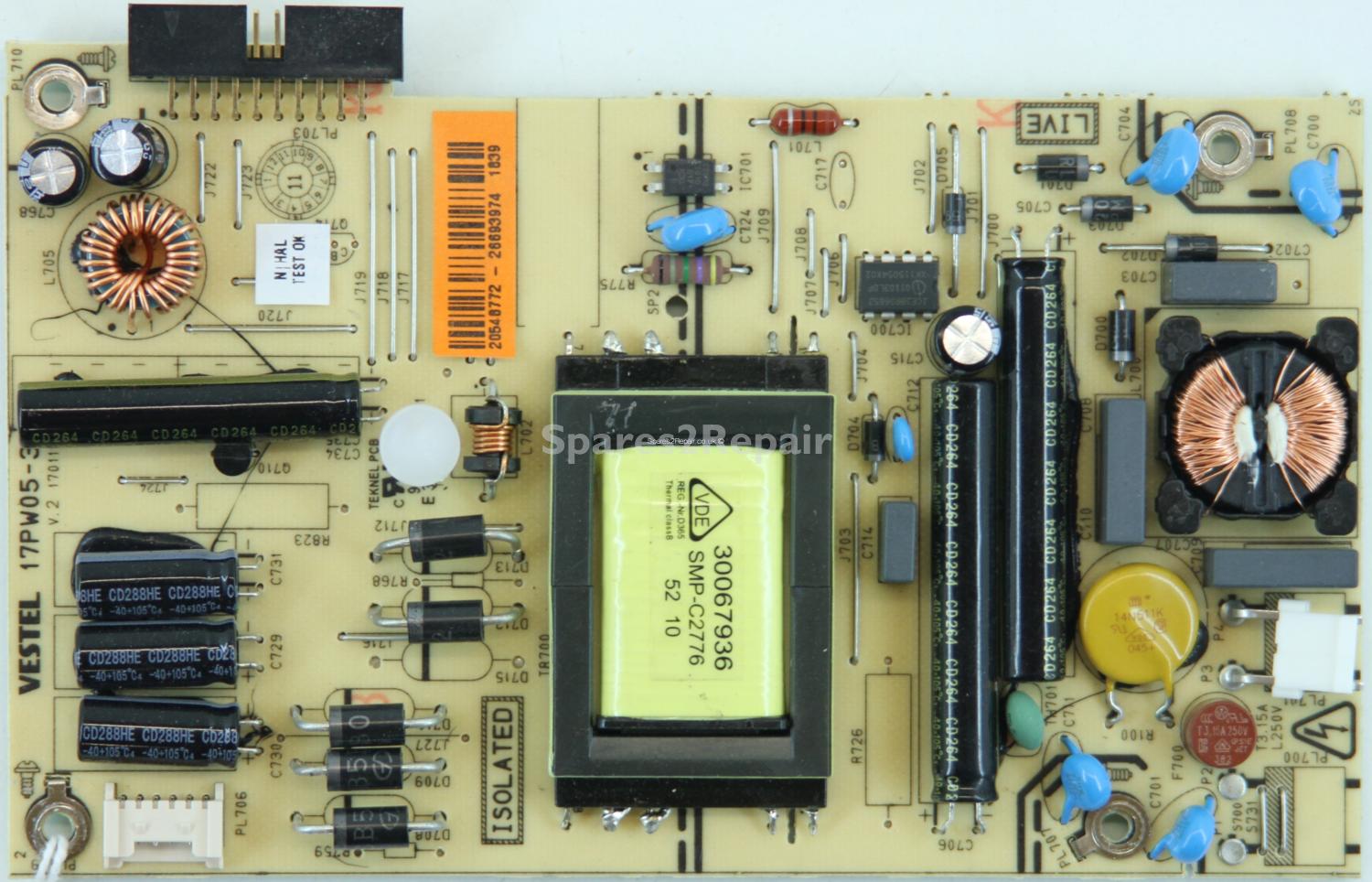 Toshiba 22EL833B - PSU - 20548772 - 17PW05-3 V.2 - 170111